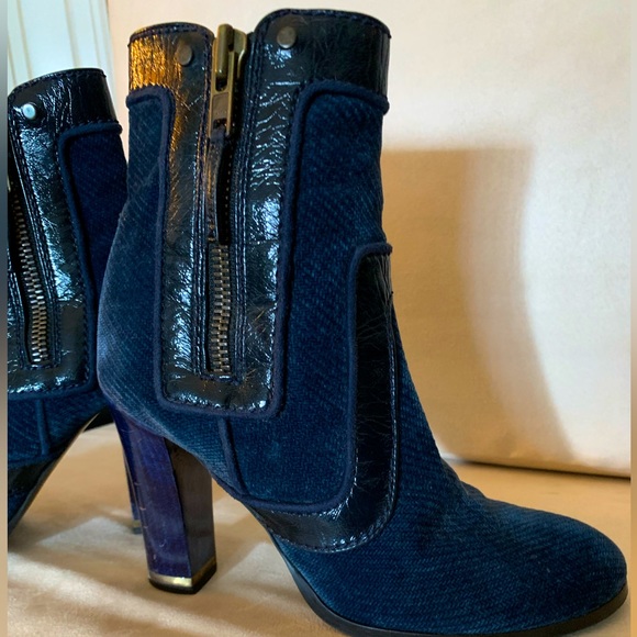 Stella McCartney Shoes - Stella McCartney blue suede & leather booties